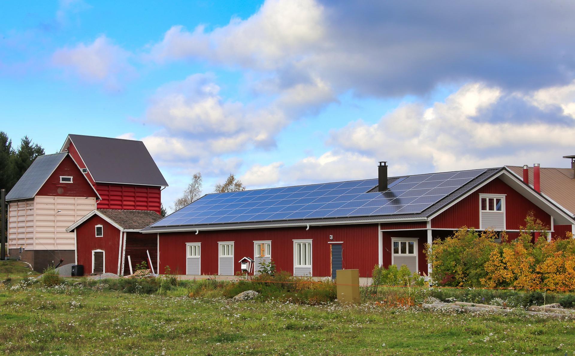 Solar panels on a roof