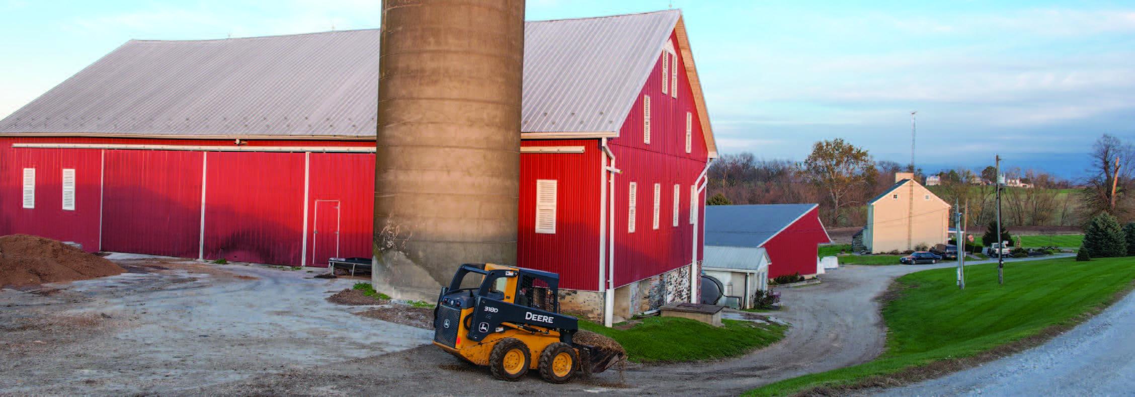 Farm yard with various buildings