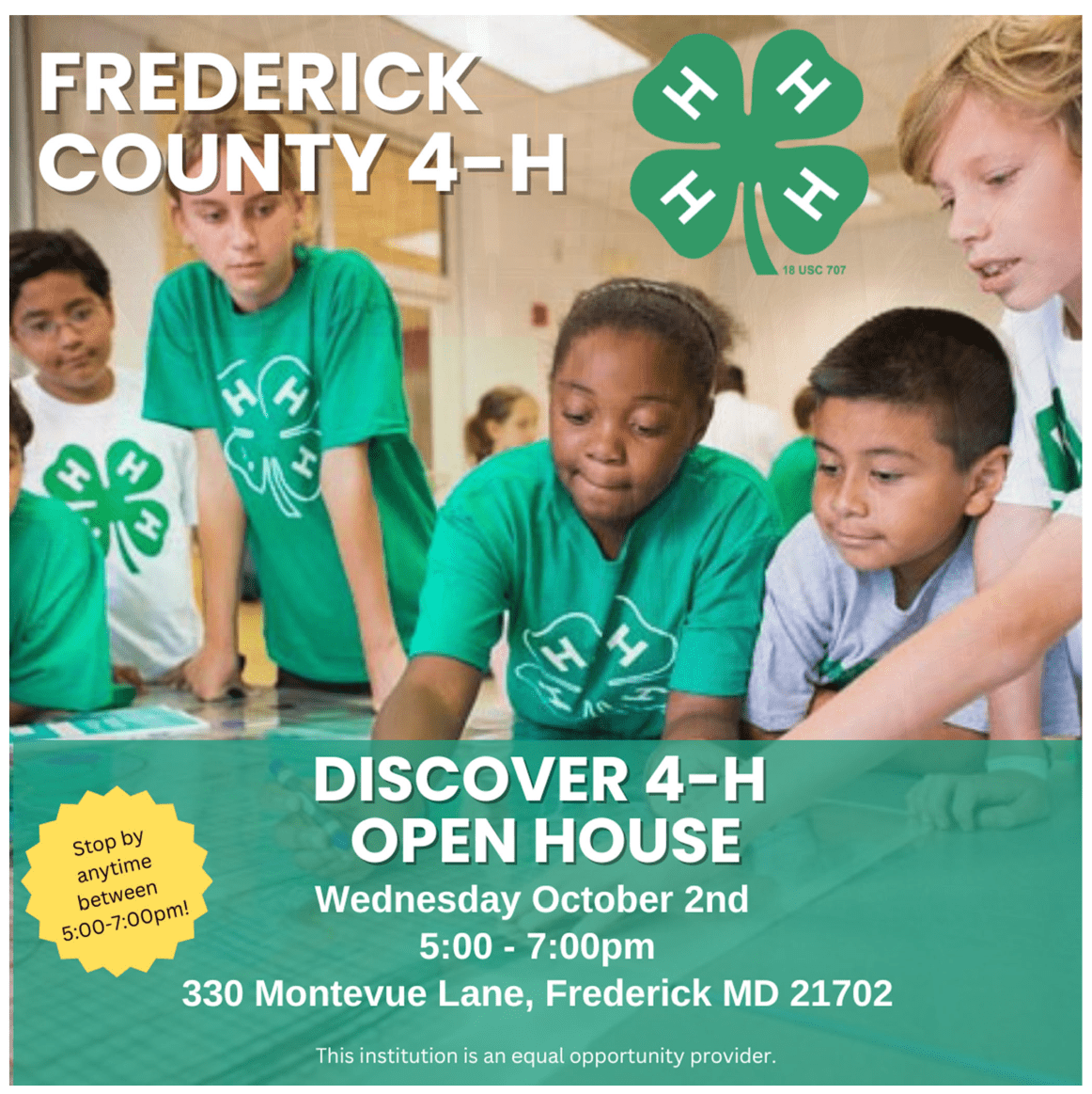 2024 Frederick County 4-H Open House Invitation