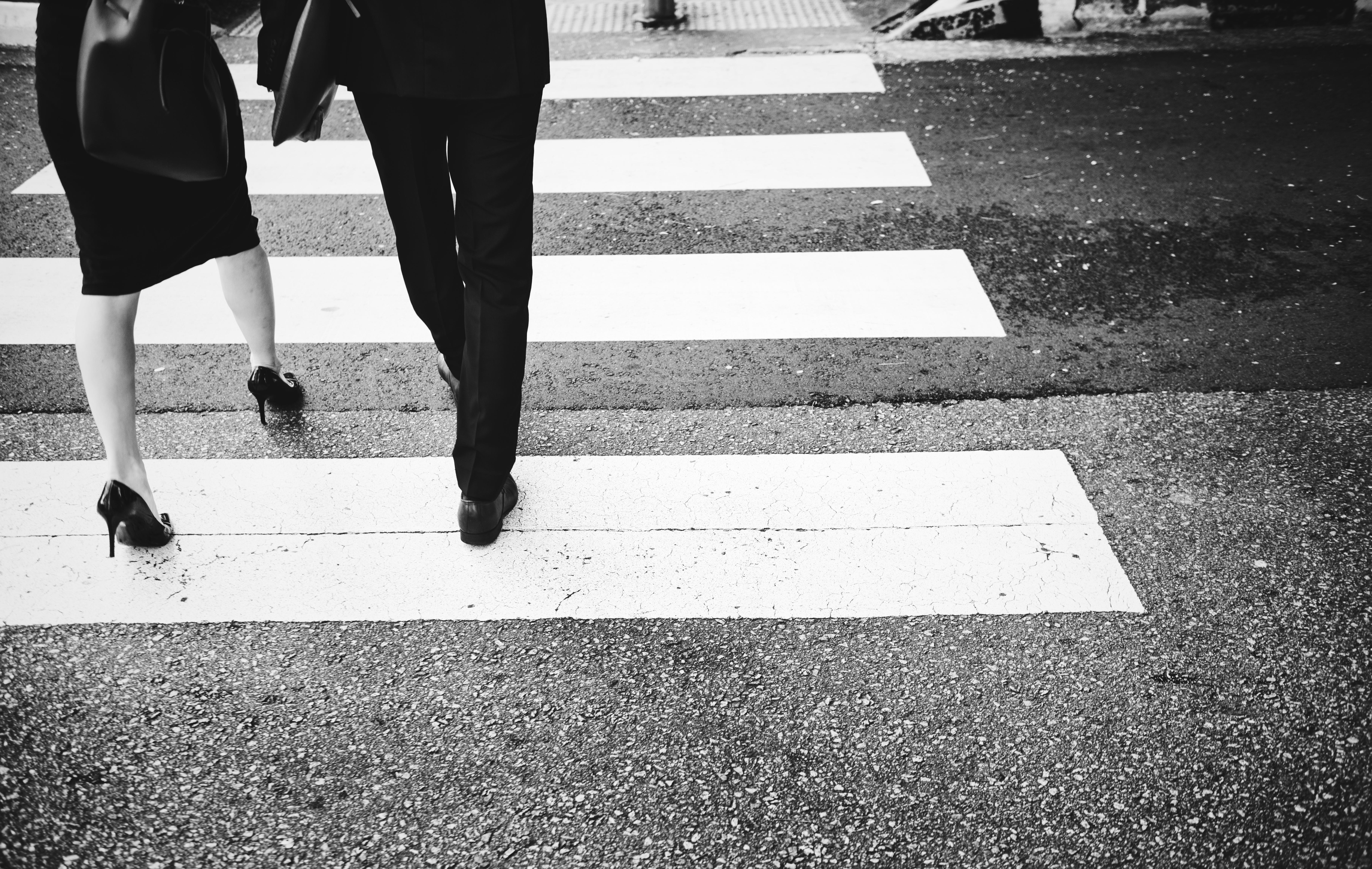 Pedestrians in a crosswalk