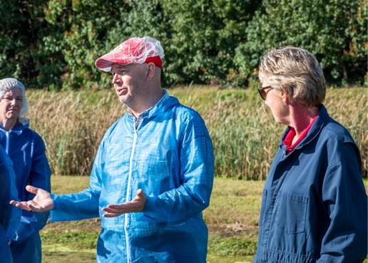 Ag 101 Poultry Tour, Dr. Jonathan Moyle (center), and Jenny Rhodes (right) 