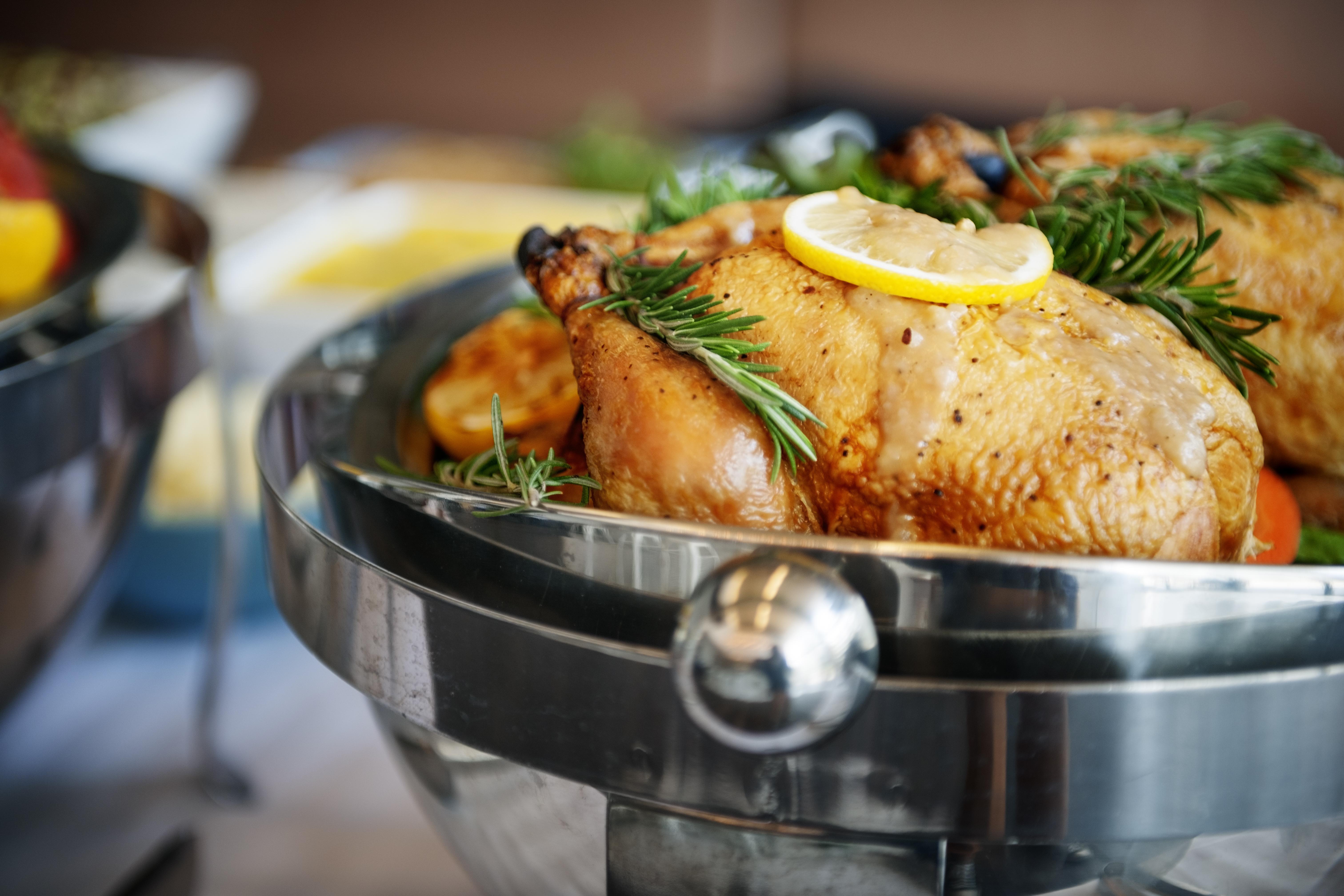 Roast chicken in a pot