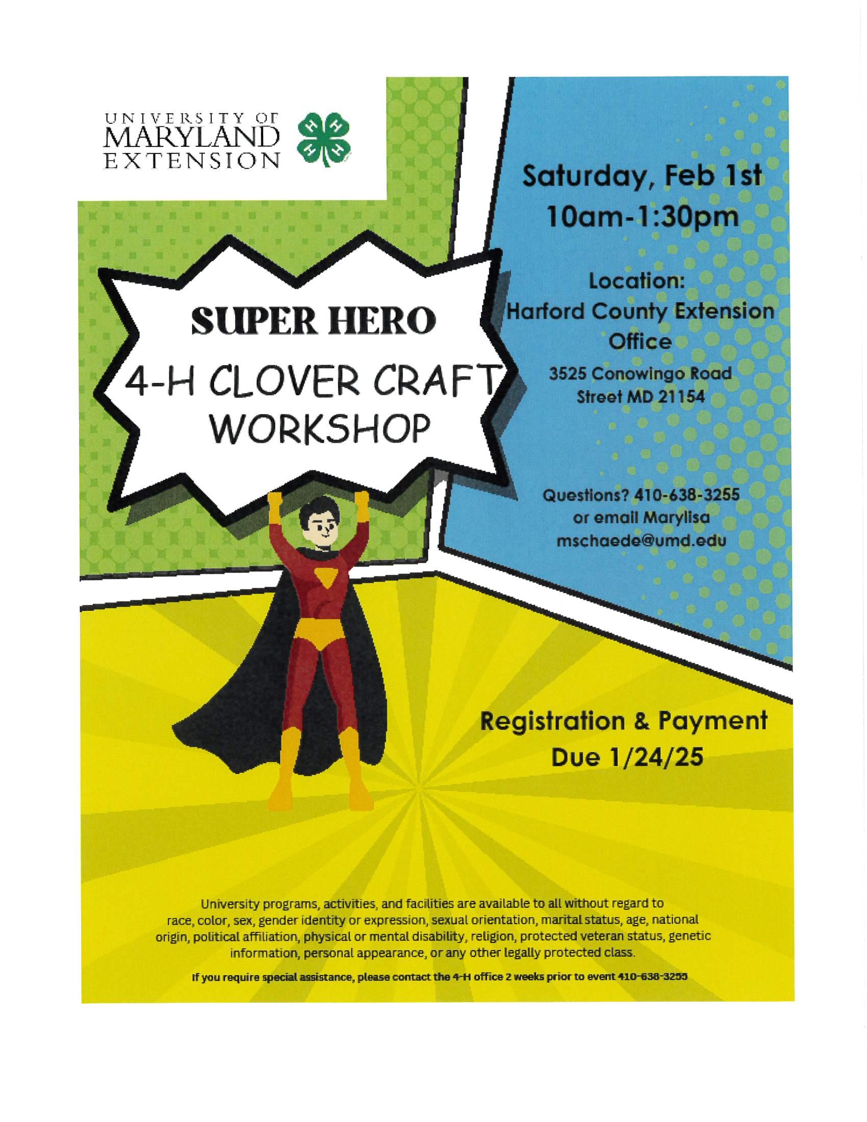 Super Hero themed event for youth ages 5-7 on Feb 1, 2025