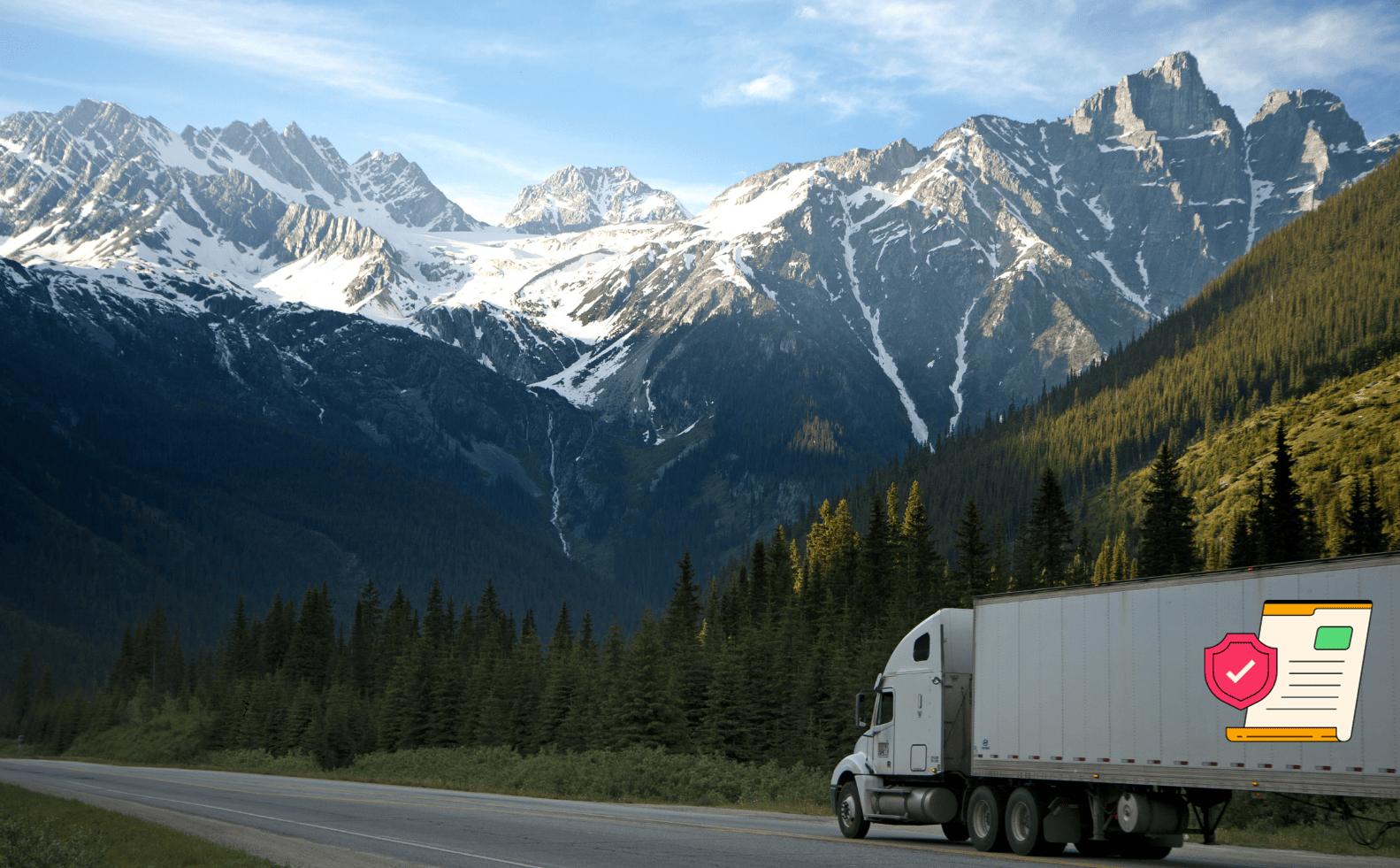 A truck with permit stamped on its side