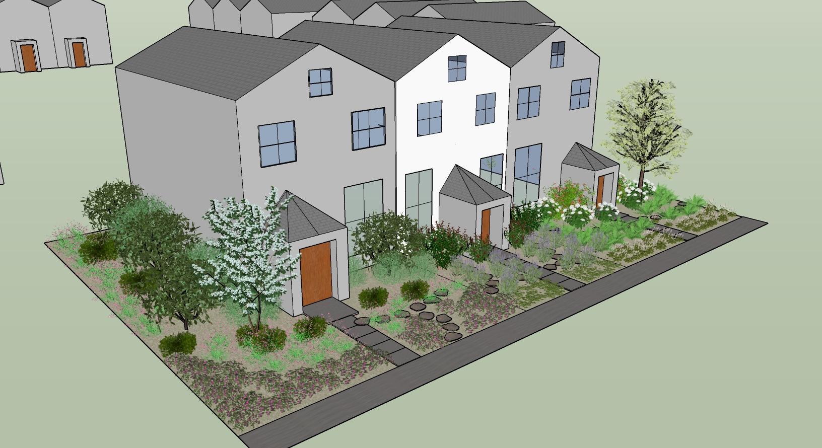 townhome landscape design perspective