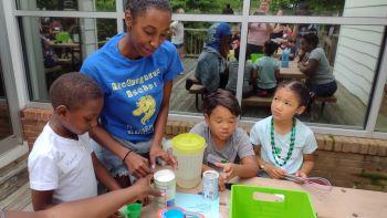 Youth participating in stem activity