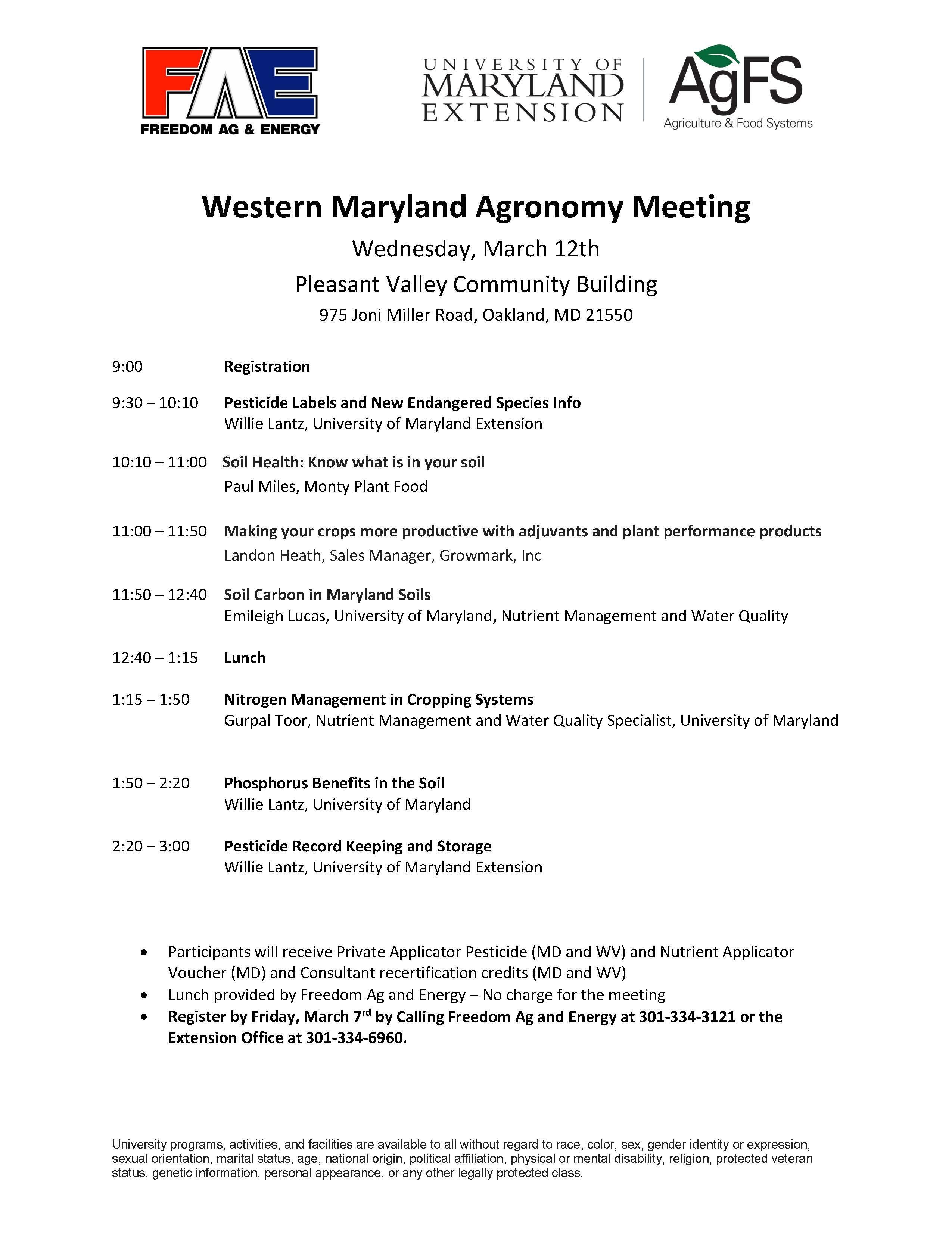 2025 Agronomy Meeting Agenda