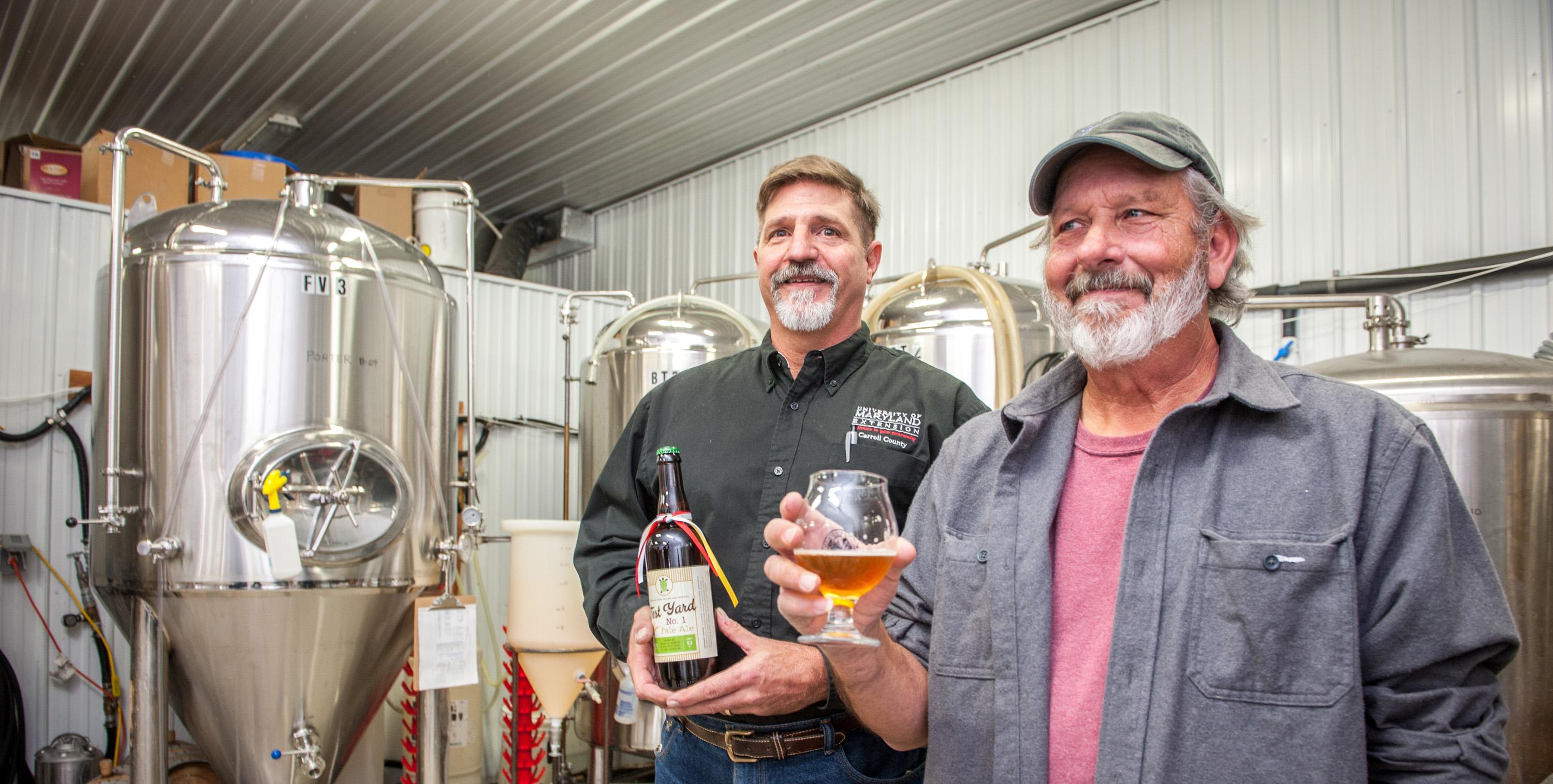 Extension Educator Byran Butler visiting Milk House Brewery 