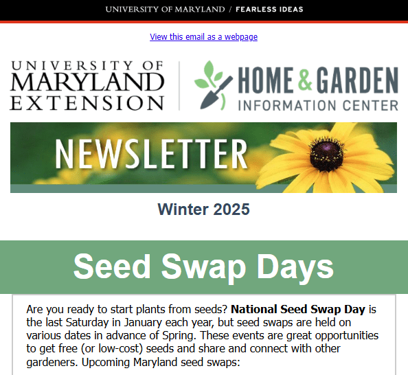 HGIC winter newsletter screencap